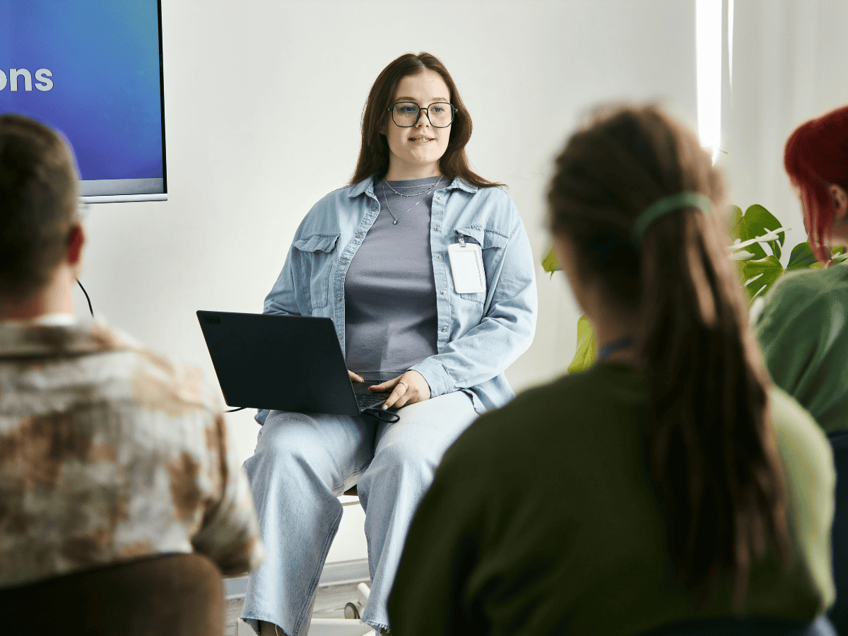social work MVNU Mount Vernon Nazarene University woman with group