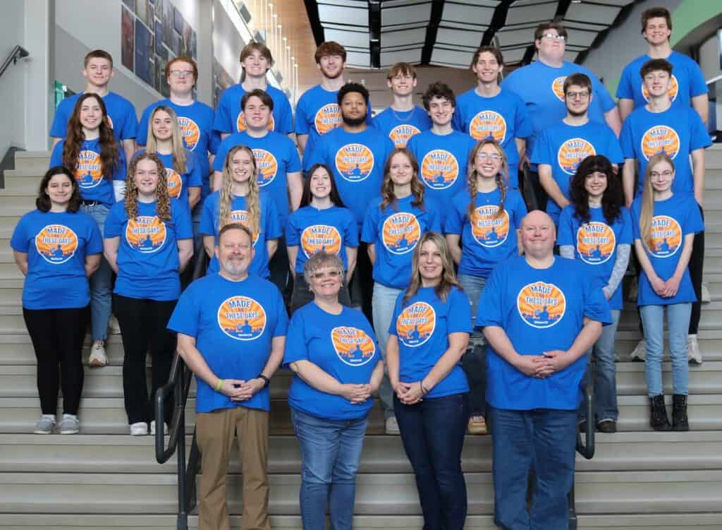 The Lifeline WNZR 90.9FM staff, shown here, were recently nominated for the CMB University Station of the Year. The award, which The Lifeline picked up in 2023, will be announced at the 2025 CMB Awards Dinner on May 30. (Photo courtesy of Mount Vernon Nazarene University)